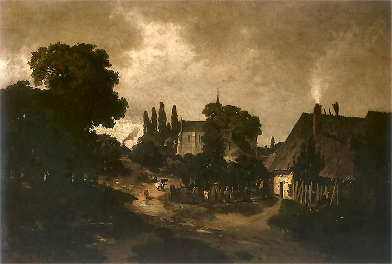 Jozef Szermentowski Village near Kielce oil painting image
